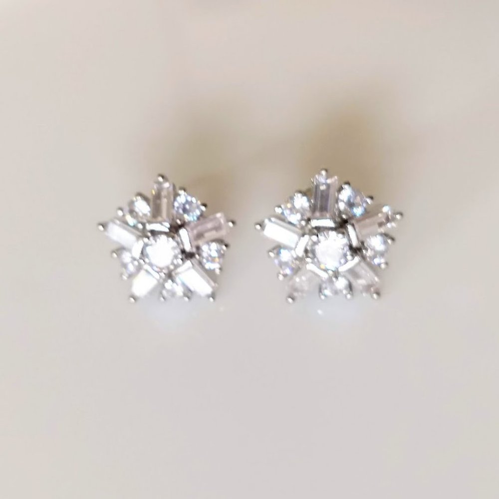 QVC Diamonique Epiphany Platinum Clad Domed Polygon Stud Earrings - Neve…